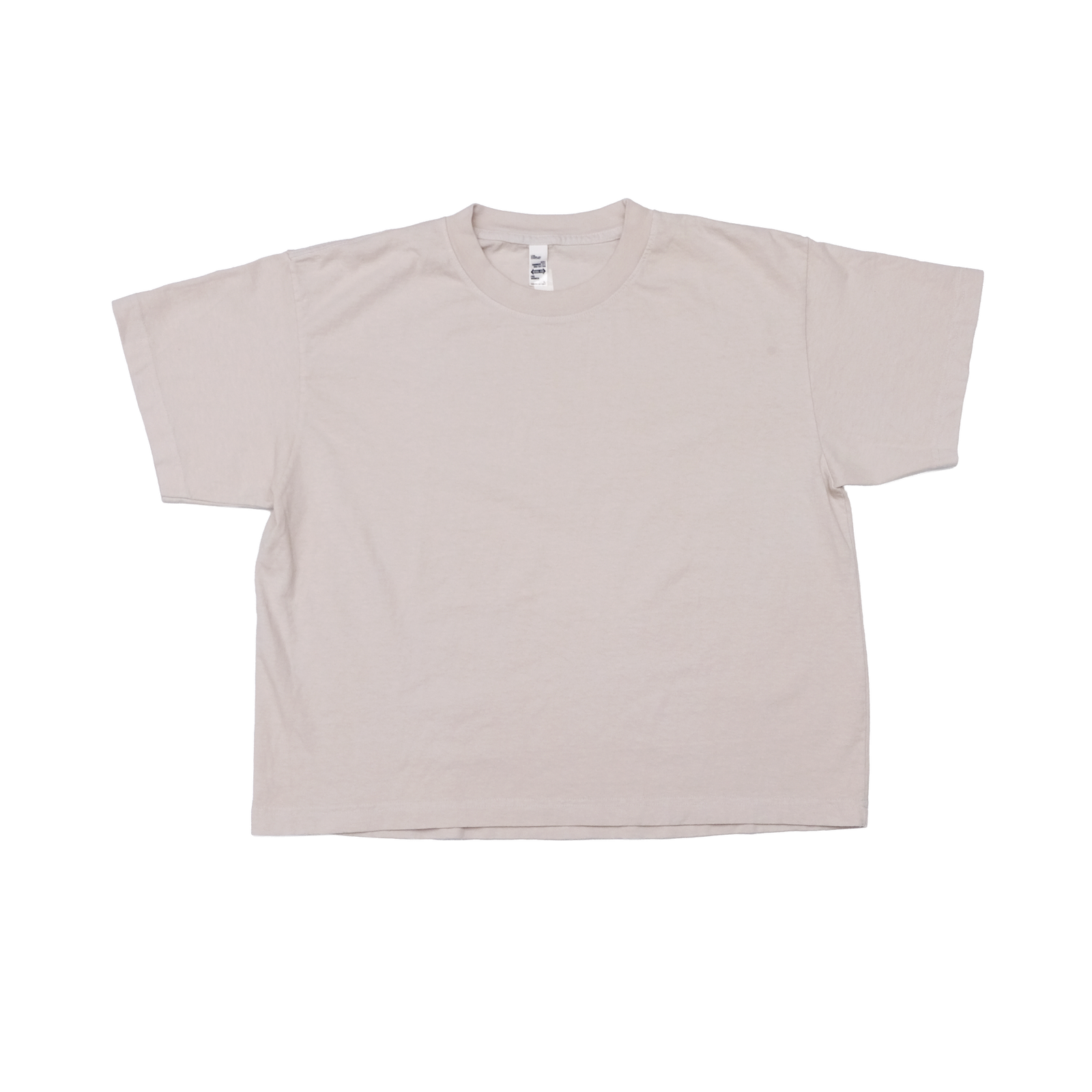 Creme Wide Cropped Cotton T-Shirt