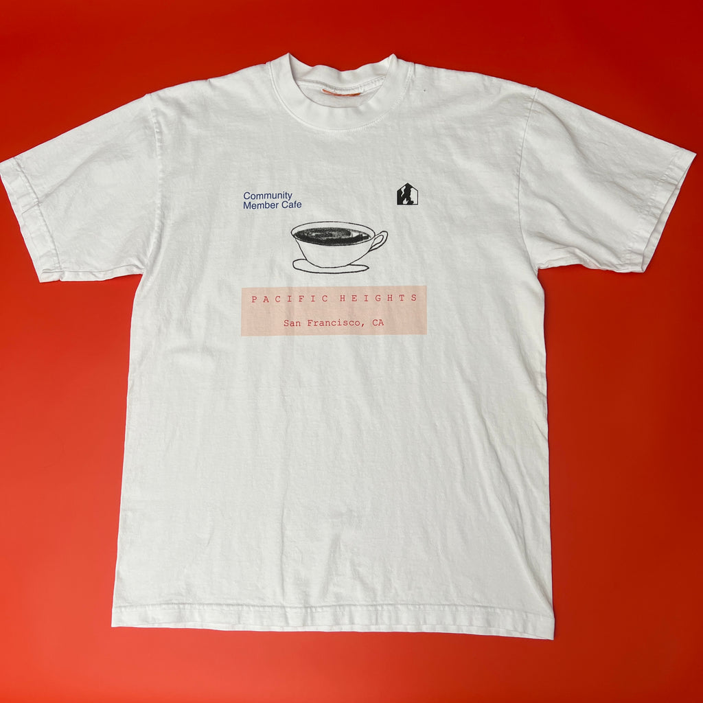 Pacific Heights Community Member Cafe San Francisco CA White Heavyweight T-Shirt (Copy)