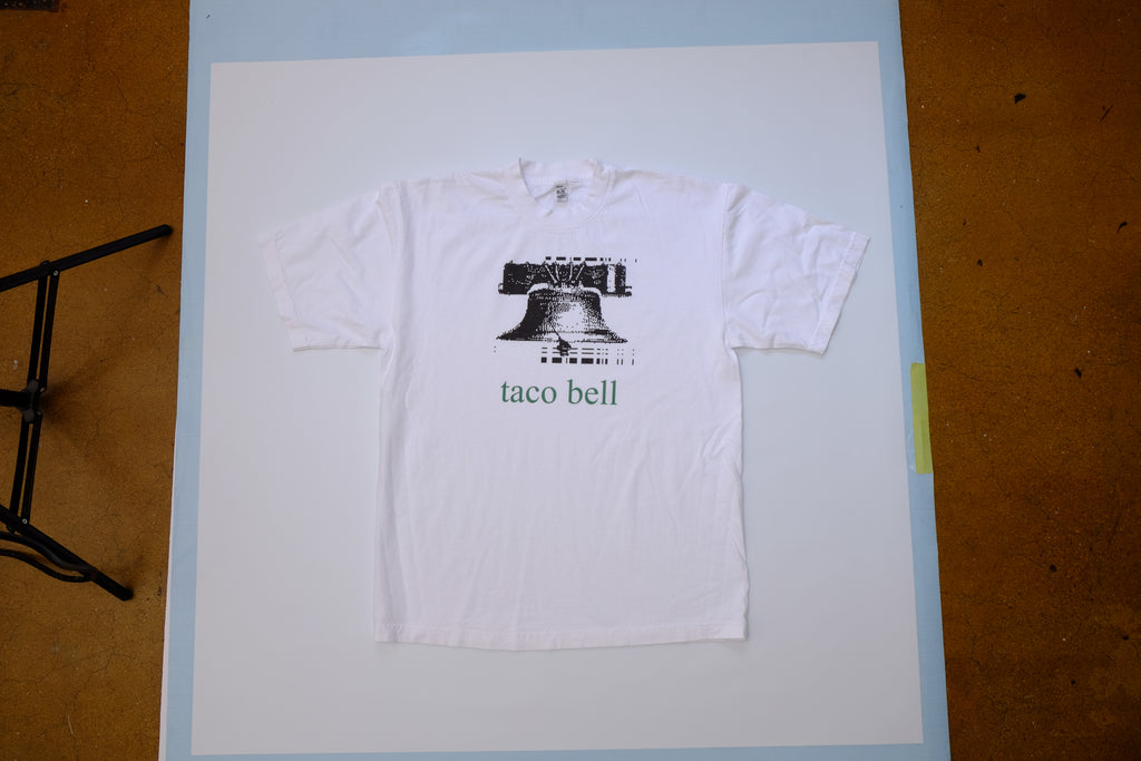 Taco Bell White 6.5oz Heavy Cotton T-Shirt Made in USA
