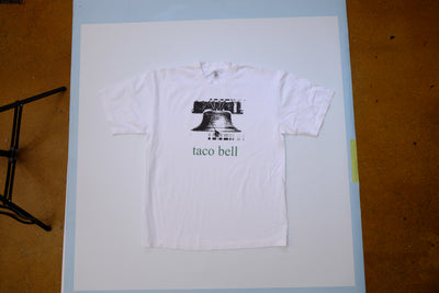 Taco Bell White 6.5oz Heavy Cotton T-Shirt Made in USA