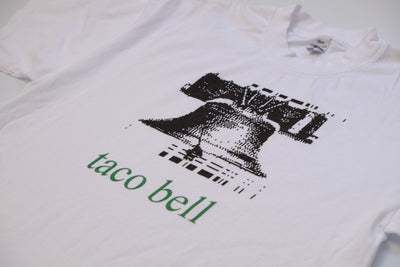 Taco Bell White 6.5oz Heavy Cotton T-Shirt Made in USA